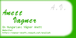 anett vagner business card