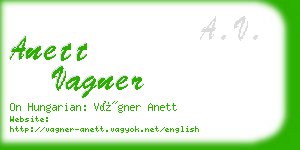 anett vagner business card